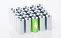 3D fast charge battery on white background, energy technology concept, 3d rendering Royalty Free Stock Photo