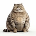 3d Fat Cat White Isolated On White Background Stockfoto Royalty Free Stock Photo
