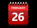 3d 26 february calendar