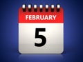 3d 5 february calendar