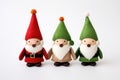 2d felt Christmas ornament, elf, Santa Claus decorated isolated white background . Generative ai Royalty Free Stock Photo