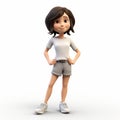 3d Cartoon Girl Lily In Shorts: Youthful Protagonist Rendered In Maya