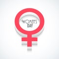 3D female symbol for International Womens Day celebration.