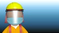 3d female worker wearing face mask isolated