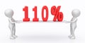 3D figures with 110 percent symbol on a board Royalty Free Stock Photo