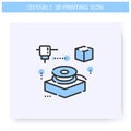 3d filament line icon. Editable illustration