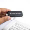 3D file sharing isolated on transparent background