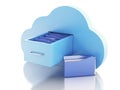 3d File storage in cloud. Cloud computing concept. Royalty Free Stock Photo