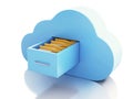 3d File storage in cloud. Cloud computing concept. Royalty Free Stock Photo