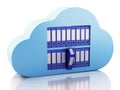 3d File storage in cloud. Cloud computing concept. Royalty Free Stock Photo