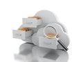 3d File storage in cloud. Royalty Free Stock Photo