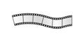 3D film strip moving with wave and curve, blank filmstrip frames