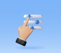 3D filter button and hand