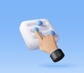 3D filter button and hand