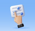 3D filter button and hand