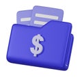 3D Financial Folder with Dollar Sign Icon Royalty Free Stock Photo