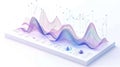 3D financial waves and futuristic data analysis concept Royalty Free Stock Photo