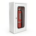3D Fire extinguisher box icon isolated on white background Royalty Free Stock Photo