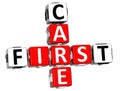 3D First Aid Care Crossword Block Button text Royalty Free Stock Photo