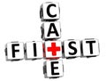 3D First Aid Care Crossword Block Button text Royalty Free Stock Photo