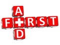 3D First Aid Crossword Block Button text Royalty Free Stock Photo