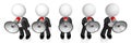 3D businessmen with megaphones