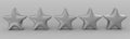 3d five gray star on color background. Render and illustration of golden star for premium review