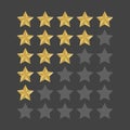 3D five stars rating icon set. quality rate status level for web or app. Vector illustration Royalty Free Stock Photo