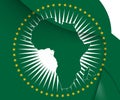 3D Flag of African Union. Royalty Free Stock Photo