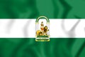 3D Flag of Andalusia, Spain. Royalty Free Stock Photo