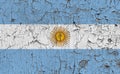 3D Flag of Argentina on stone wall Royalty Free Stock Photo