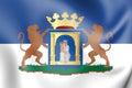 3D Flag of Assen Drenthe, Netherlands.