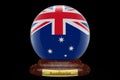 3D Flag of Australia on snow globe Royalty Free Stock Photo