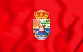 Flag of Avila province Castile and Leon, Spain. 3D Illustration