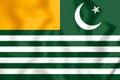 3D Flag of Azad Jammu and Kashmir.