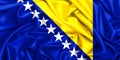 3d flag of Bosnia and Herzegovina Royalty Free Stock Photo