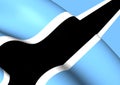 3D Flag of Botswana. Royalty Free Stock Photo