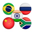 3D Flag of BRICS on an avatar circle