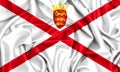 3d flag of Crown dependency Bailiwick of Jersey