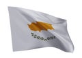 3d flag of Cyprus isolated against white background. 3d rendering