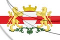 3D Flag of Dendermonde East Flanders, Belgium.