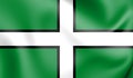 3D Flag of Devon, England. Royalty Free Stock Photo