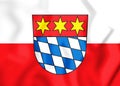 3D Flag of Dingolfing Bavaria, Germany.