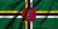 3D Flag of Dominica satin Royalty Free Stock Photo