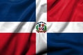 3D Flag of the Dominican Republic satin Royalty Free Stock Photo