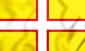 3D Flag of Dorset, England.