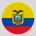 3D Flag of Ecuador on circle