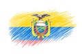 3D Flag of Ecuador on brush