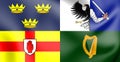 3D Flag of Four Provinces of Ireland, Ireland. Royalty Free Stock Photo