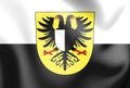 3D Flag of Friedberg Friedberg in der Wetterau, Hesse. Germany. Royalty Free Stock Photo